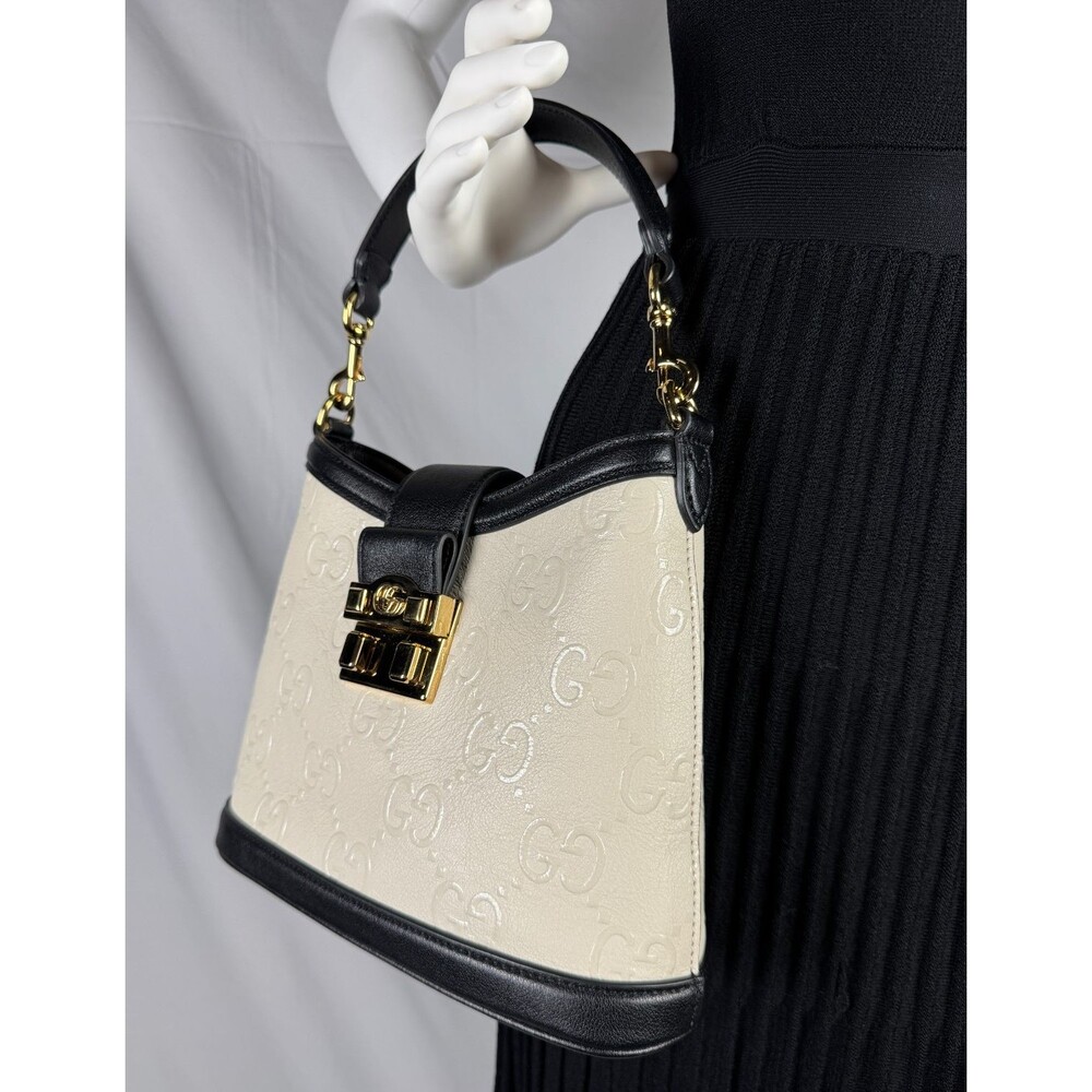 GUCCI GG Up Leather Panda color Shoulder Handbag almost brand new - Picture 5 of 16